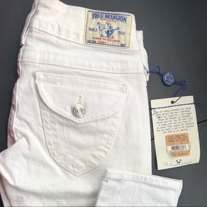 White True Religion Skinny Jeans